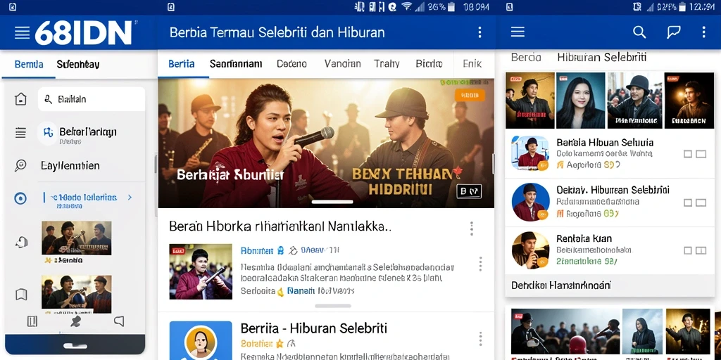 Antarmuka aplikasi 68IDN yang menarik dan informatif.