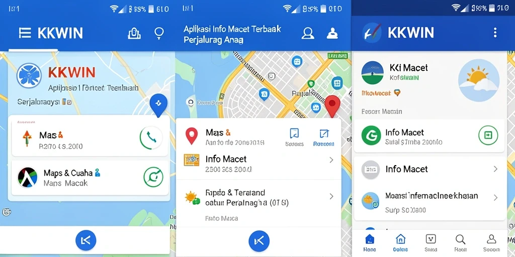 Tampilan antarmuka KKWIN menampilkan informasi jalan dan cuaca yang jelas.
