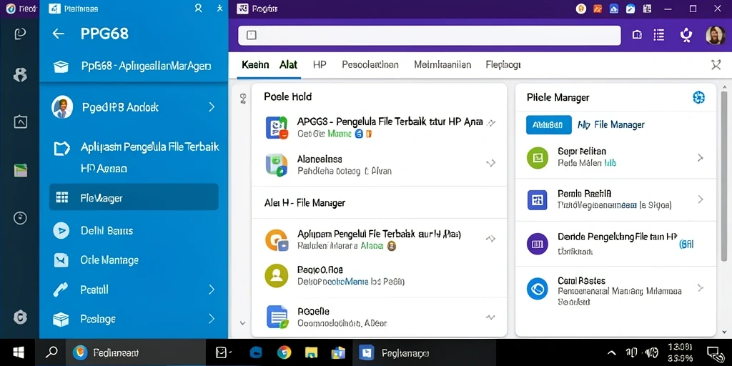 Tampilan antarmuka PGG68 yang modern dan user-friendly untuk pengelolaan file.
