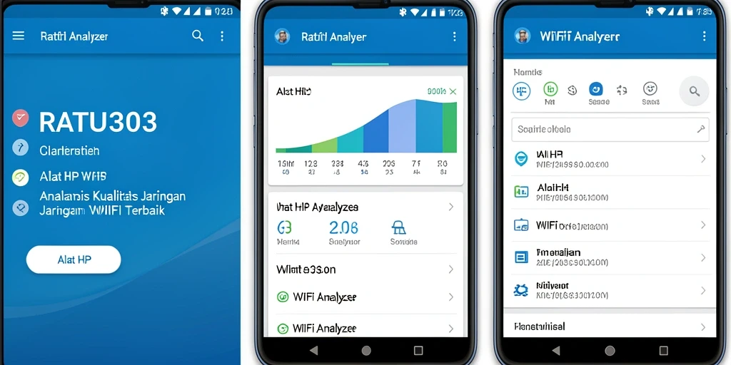 Tampilan antarmuka utama RATU303 yang menunjukkan analisis jaringan WiFi.