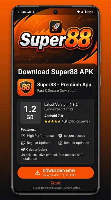 Tampilan halaman APK super88