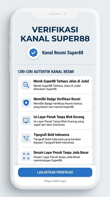 Tampilan kanal resmi super88